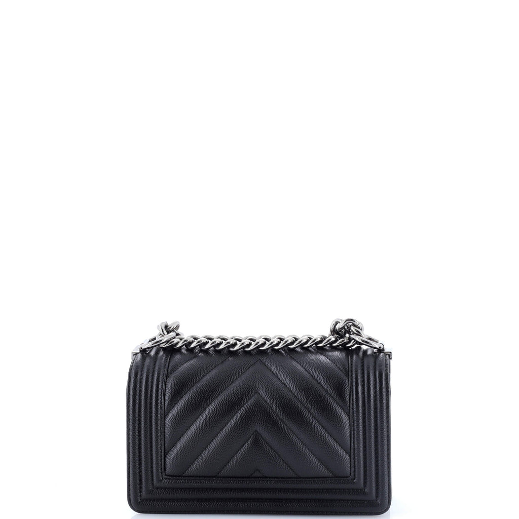 Boy Flap Bag Chevron Caviar Small