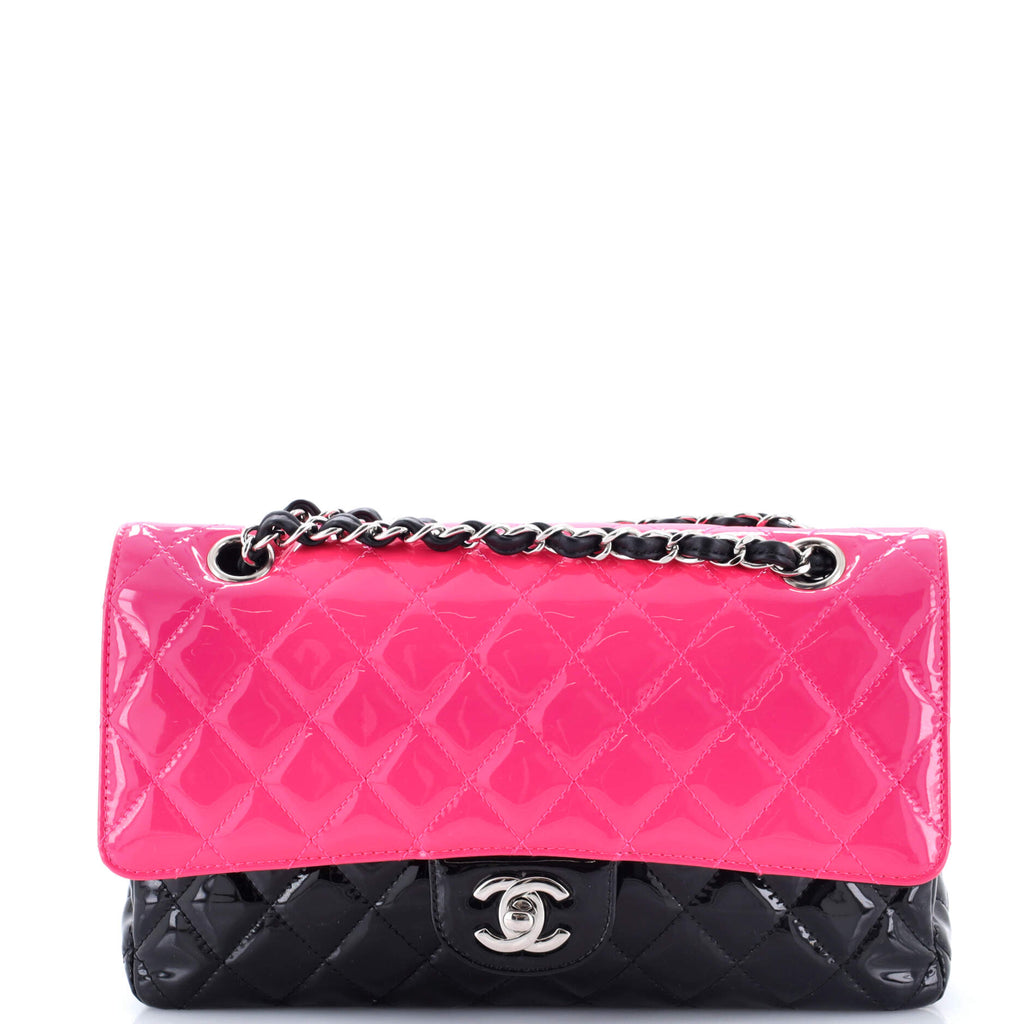 Bicolor Classic Double Flap Bag Quilted Patent Medium
