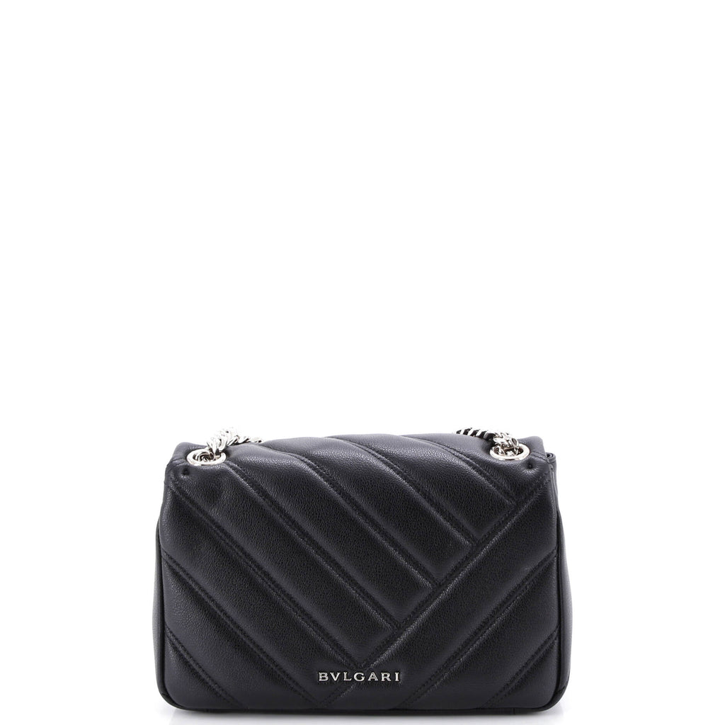 Serpenti Cabochon Shoulder Bag Diagonal Quilted Leather Small