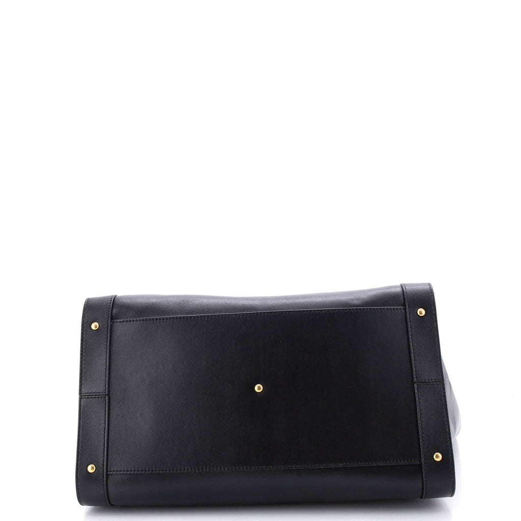 VLogo Convertible Shopper Tote Leather Large