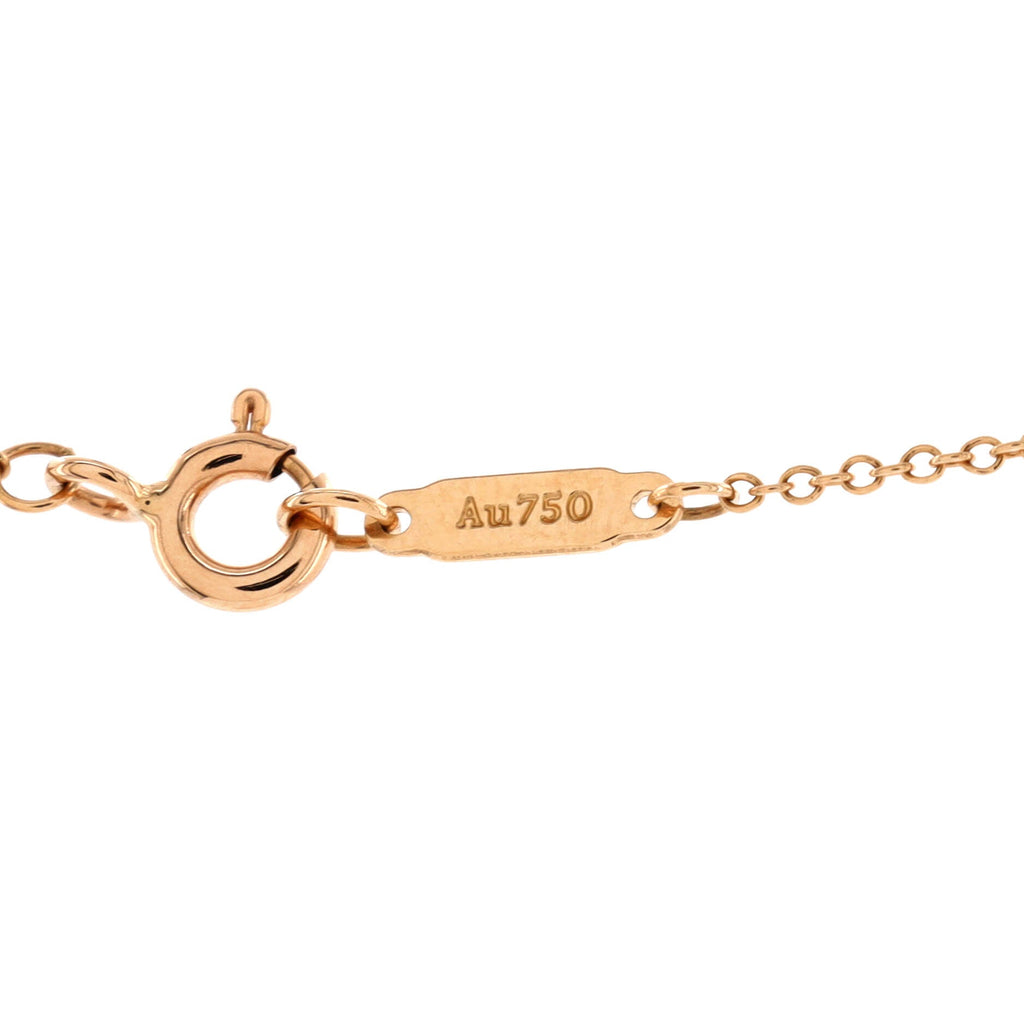 T Smile Pendant Necklace 18K Rose Gold with Diamonds Small