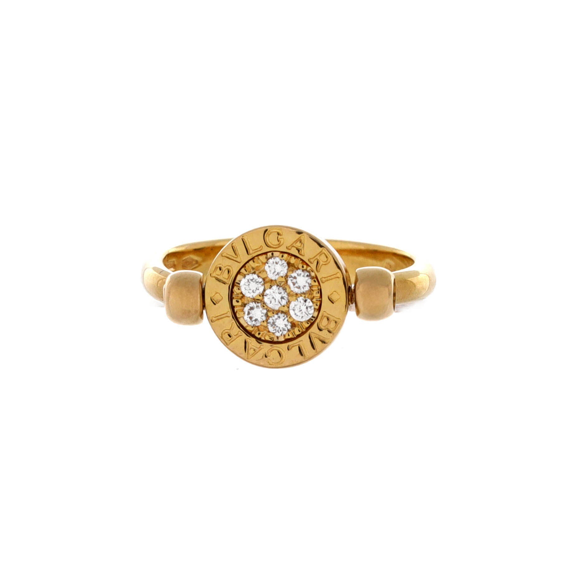 Bvlgari Bvlgari Flip Ring 18K Yellow Gold with Diamonds and 18K White Gold