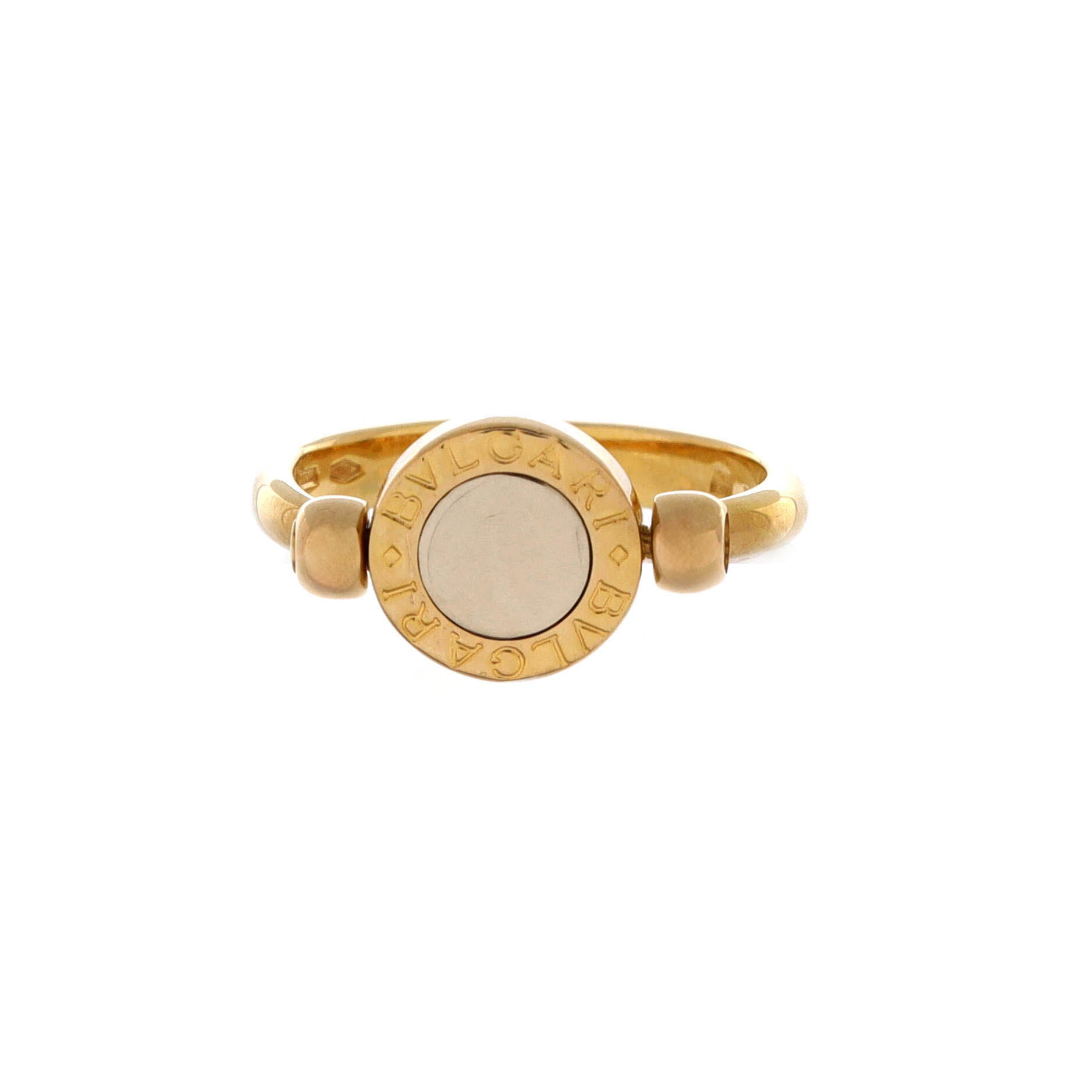 Bvlgari Bvlgari Flip Ring 18K Yellow Gold with Diamonds and 18K White Gold