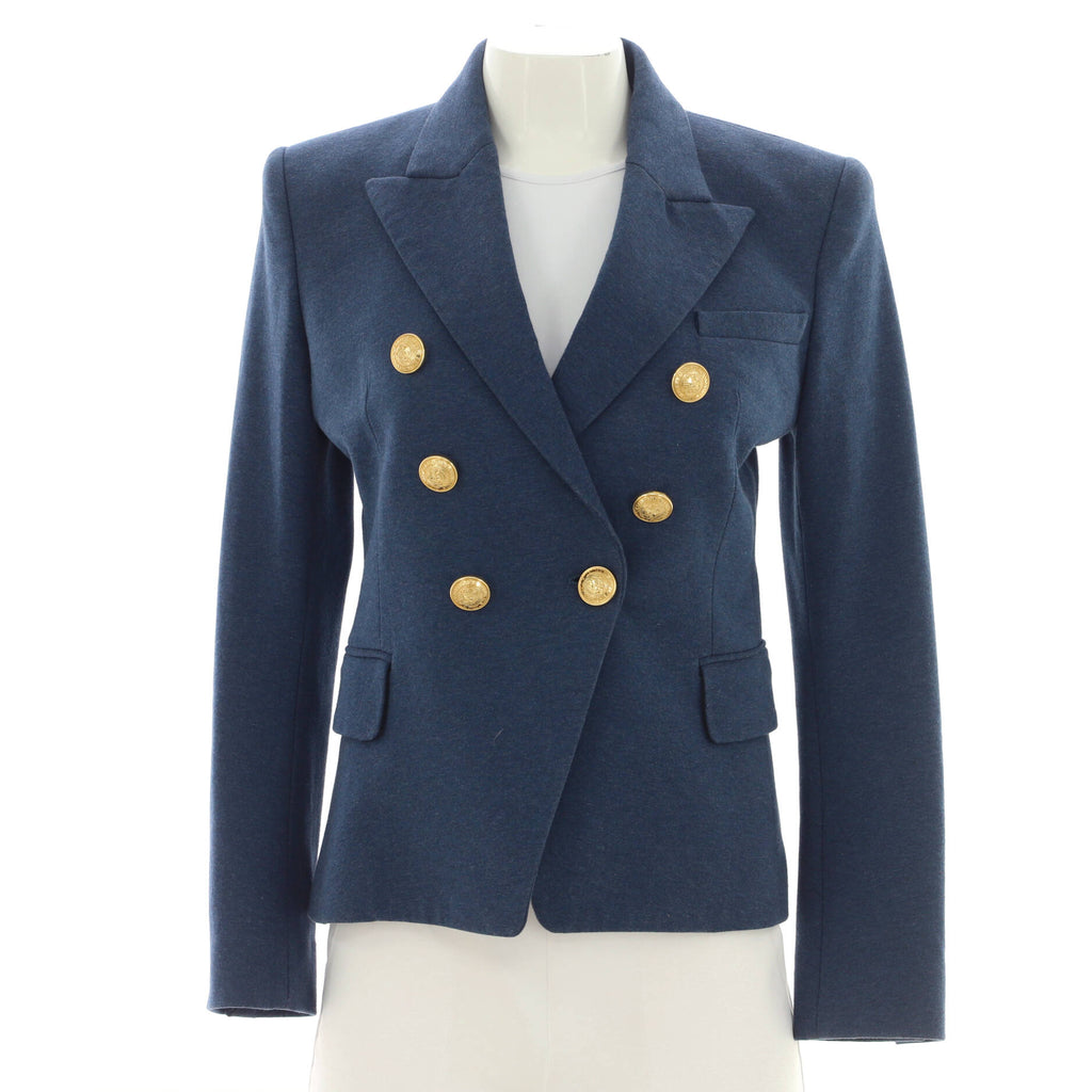 Women's Double Breasted Blazer Cotton Blend