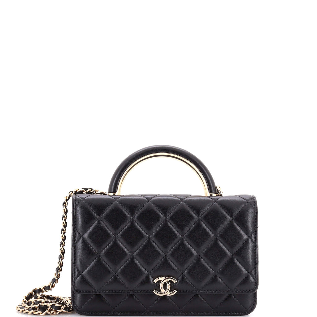 Charming Handle Wallet on Chain Quilted Lambskin
