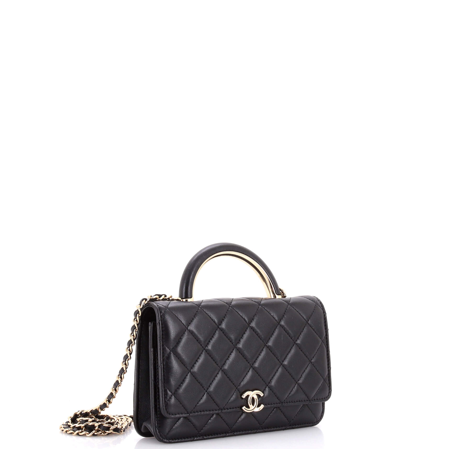 Charming Handle Wallet on Chain Quilted Lambskin