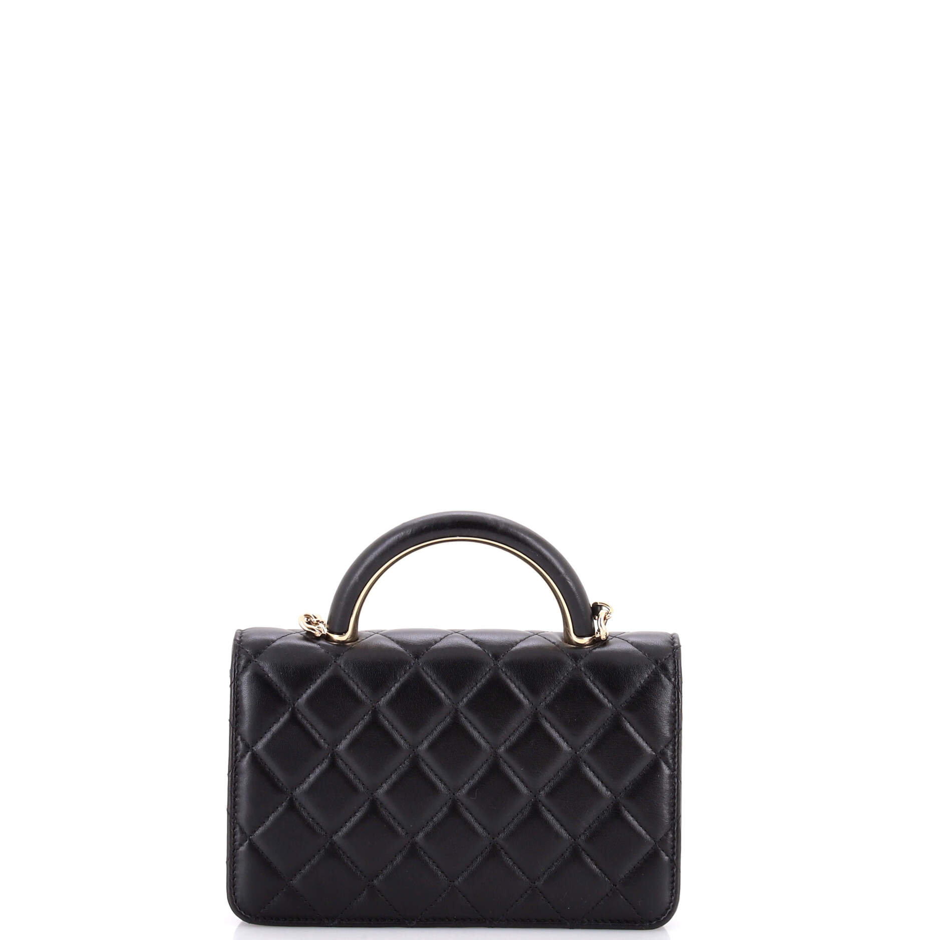 Charming Handle Wallet on Chain Quilted Lambskin