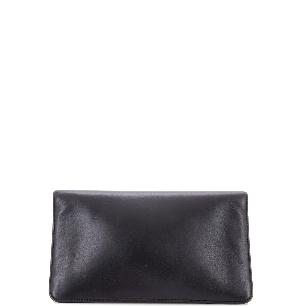 Peace Emoticon Fold Over Clutch Lambskin