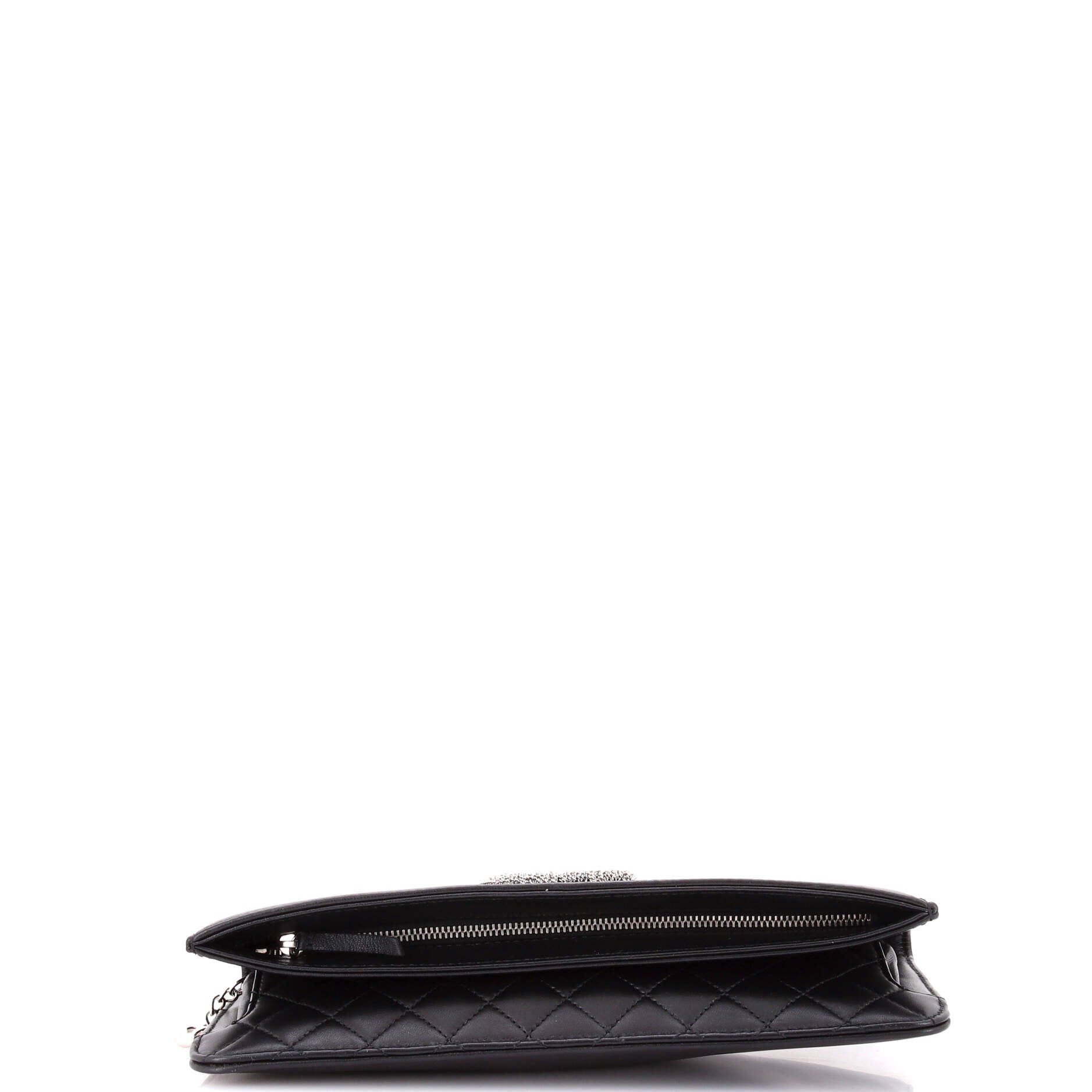 Peace Emoticon Fold Over Clutch Lambskin