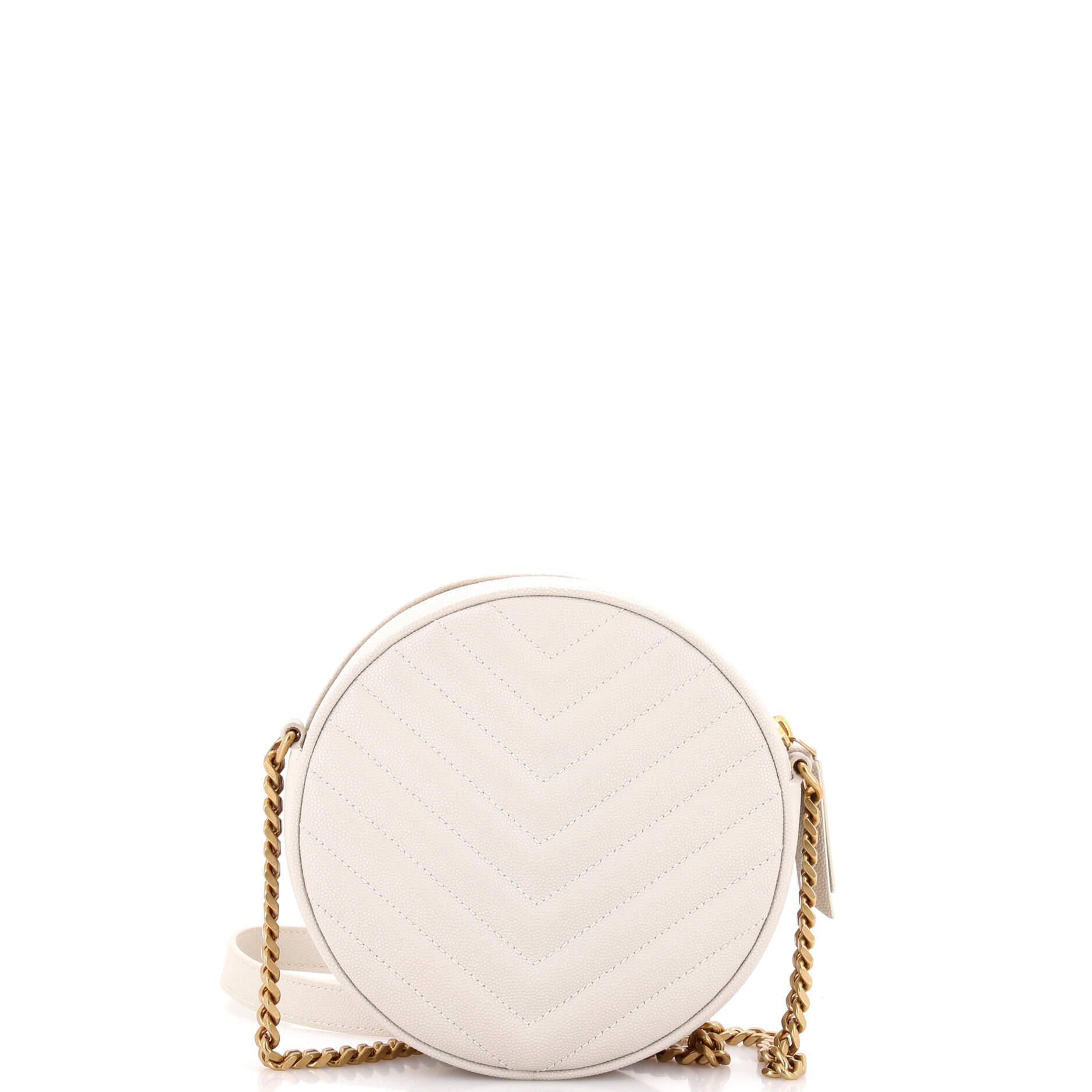 Vinyle Round Camera Bag Matelasse Chevron Leather