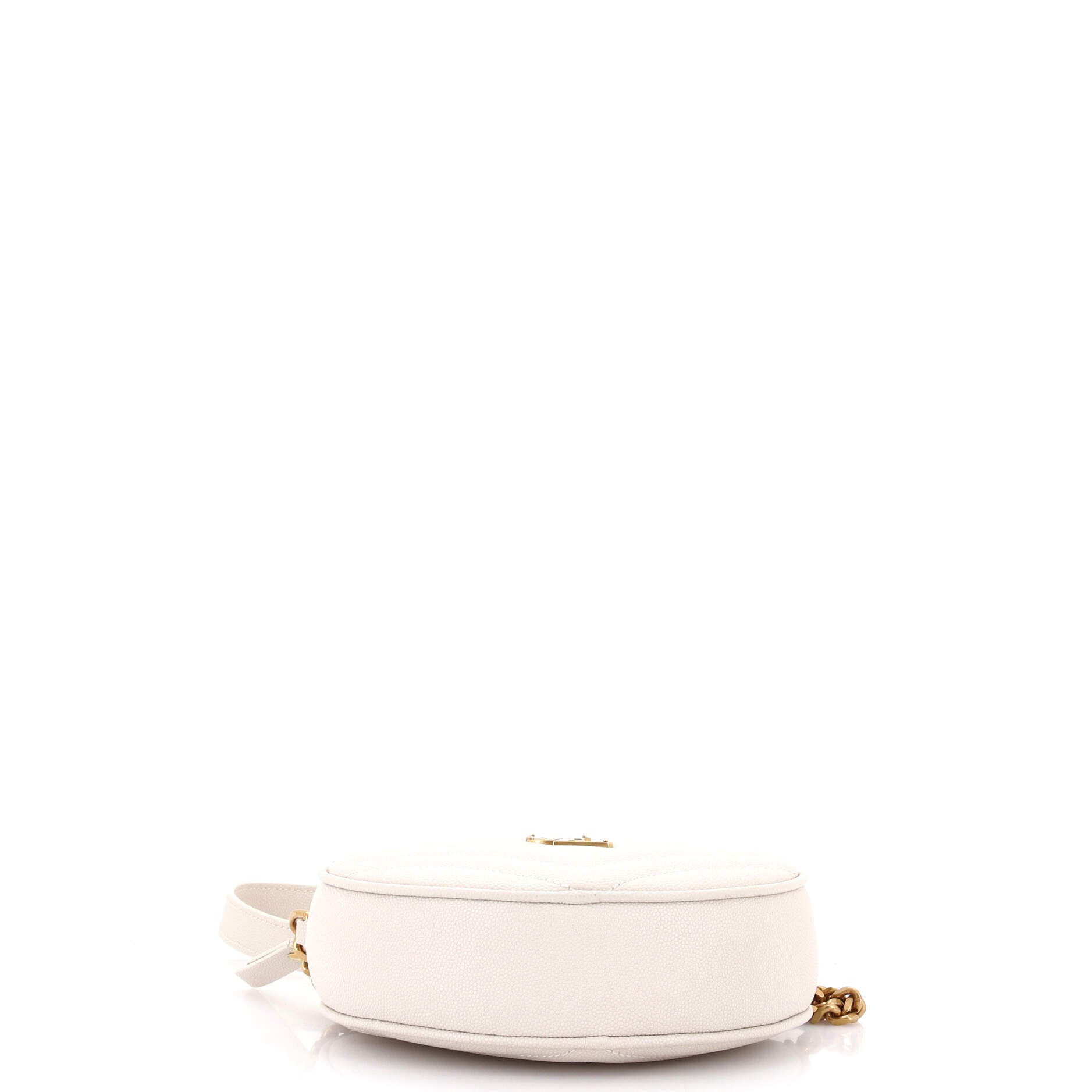 Vinyle Round Camera Bag Matelasse Chevron Leather