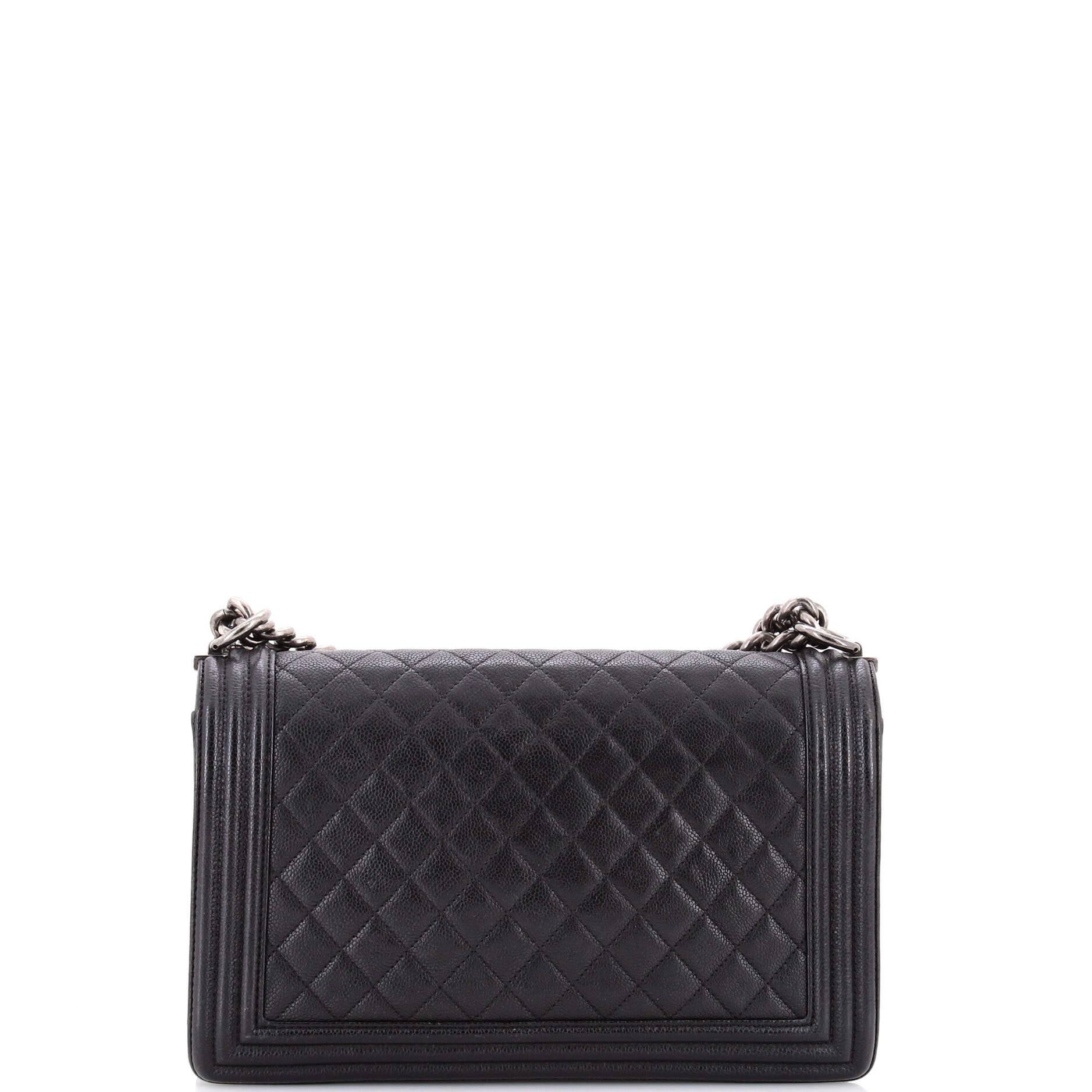 Boy Flap Bag Quilted Caviar New Medium