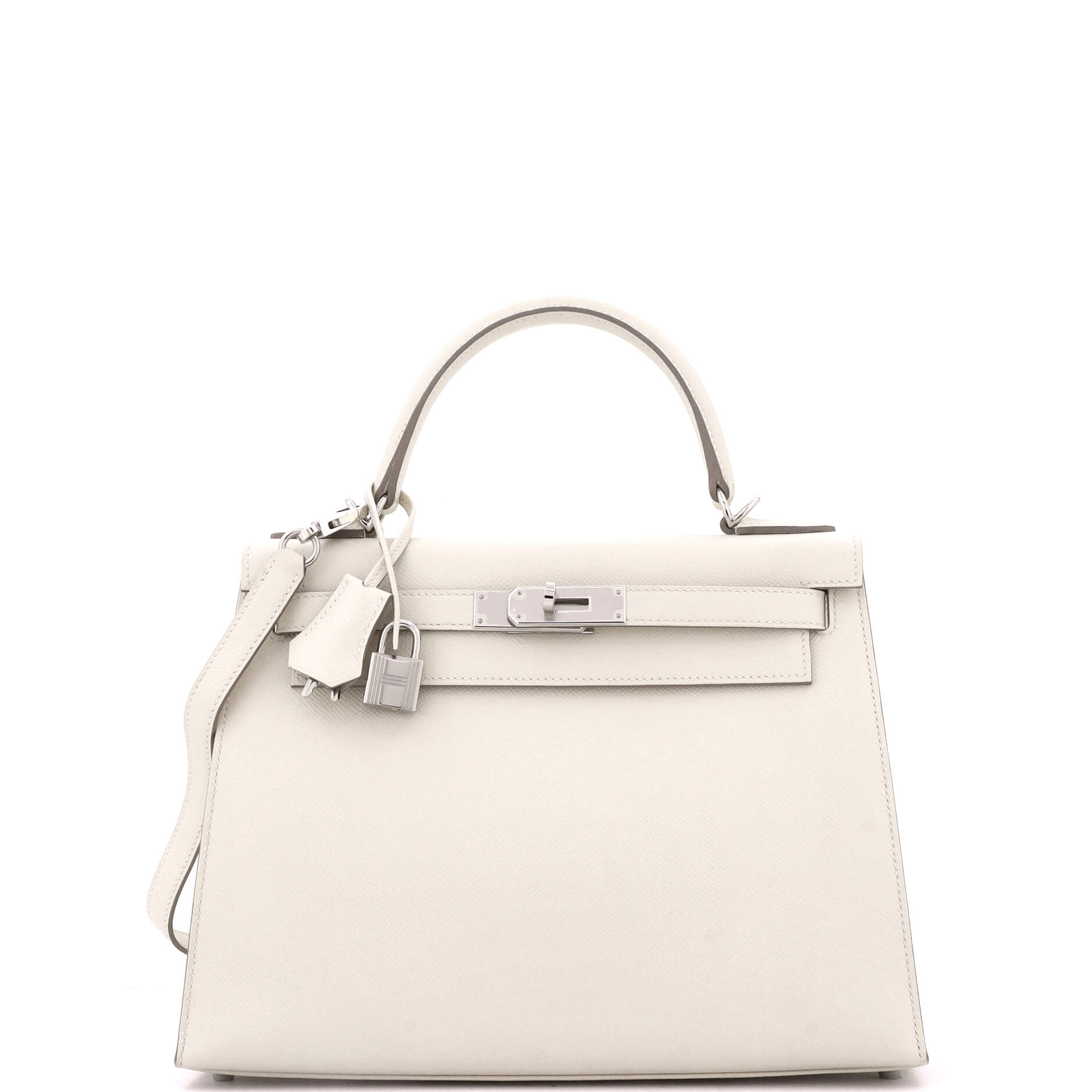 Kelly Handbag Light Epsom with Palladium Hardware 28