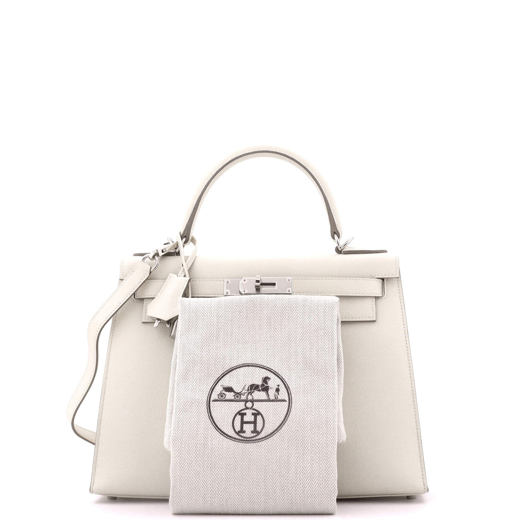 Kelly Handbag Light Epsom with Palladium Hardware 28