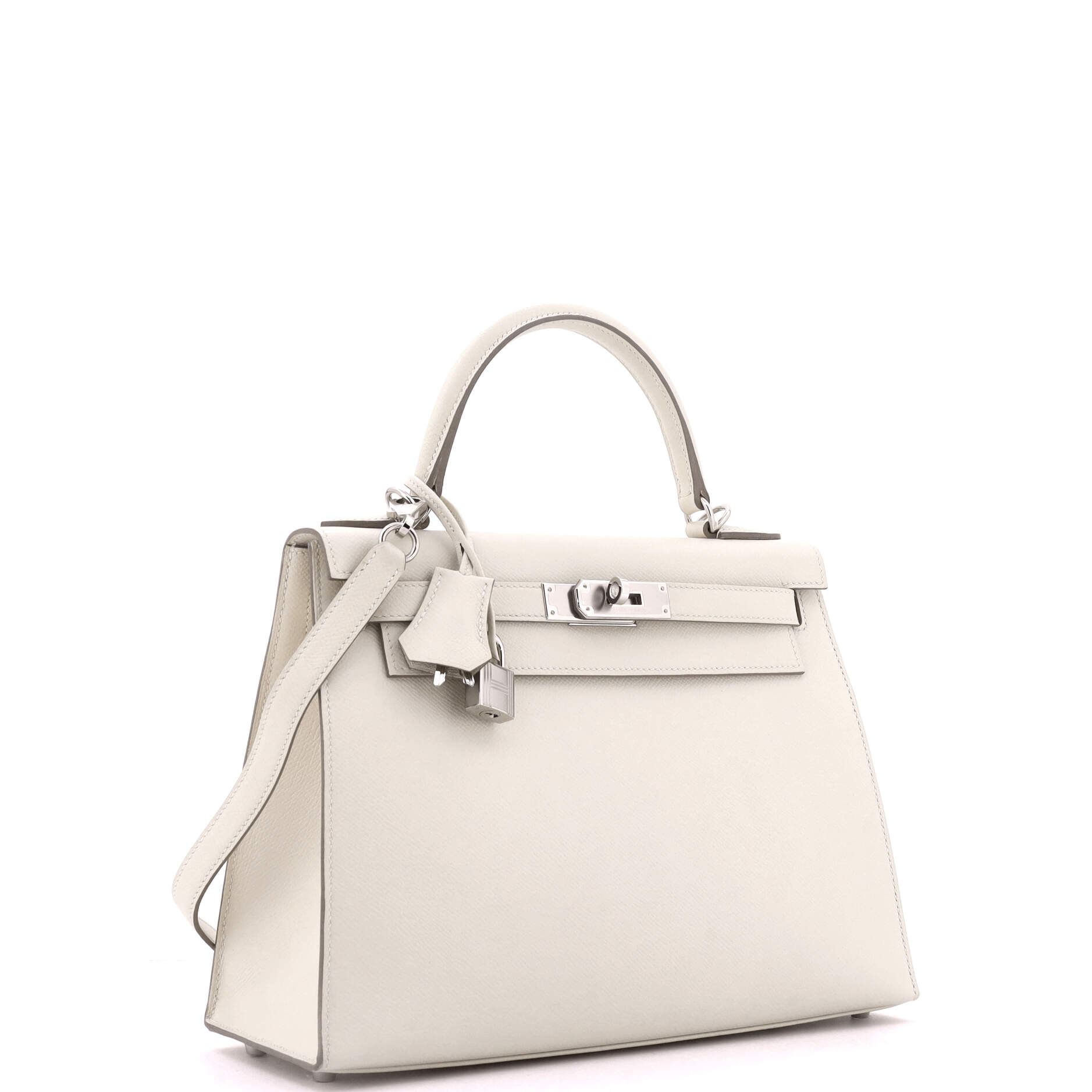 Kelly Handbag Light Epsom with Palladium Hardware 28
