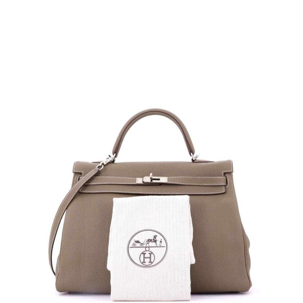 Kelly Handbag Grey Togo with Palladium Hardware 35