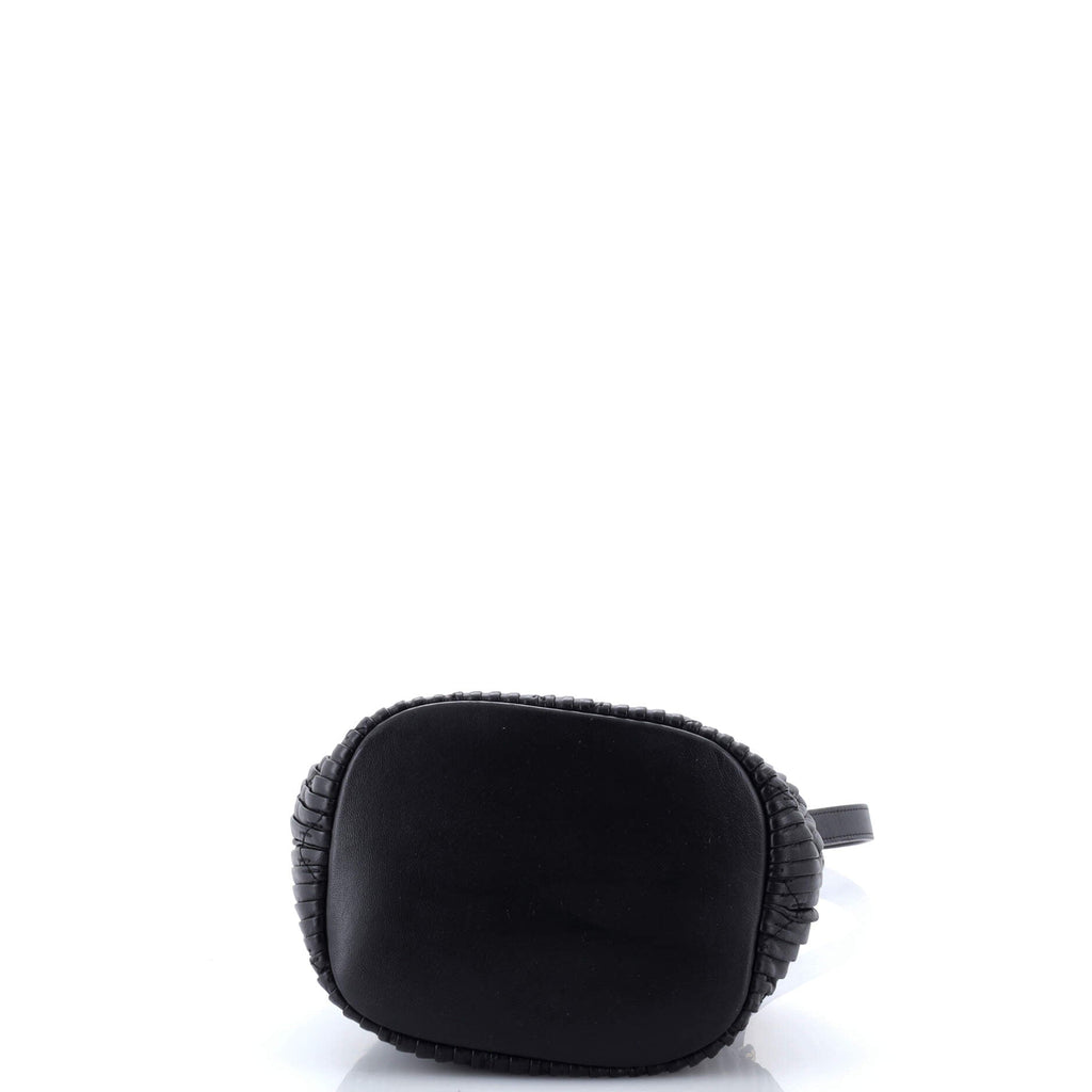 Coco Pleats Drawstring Bag Pleated Crumpled Calfskin Small