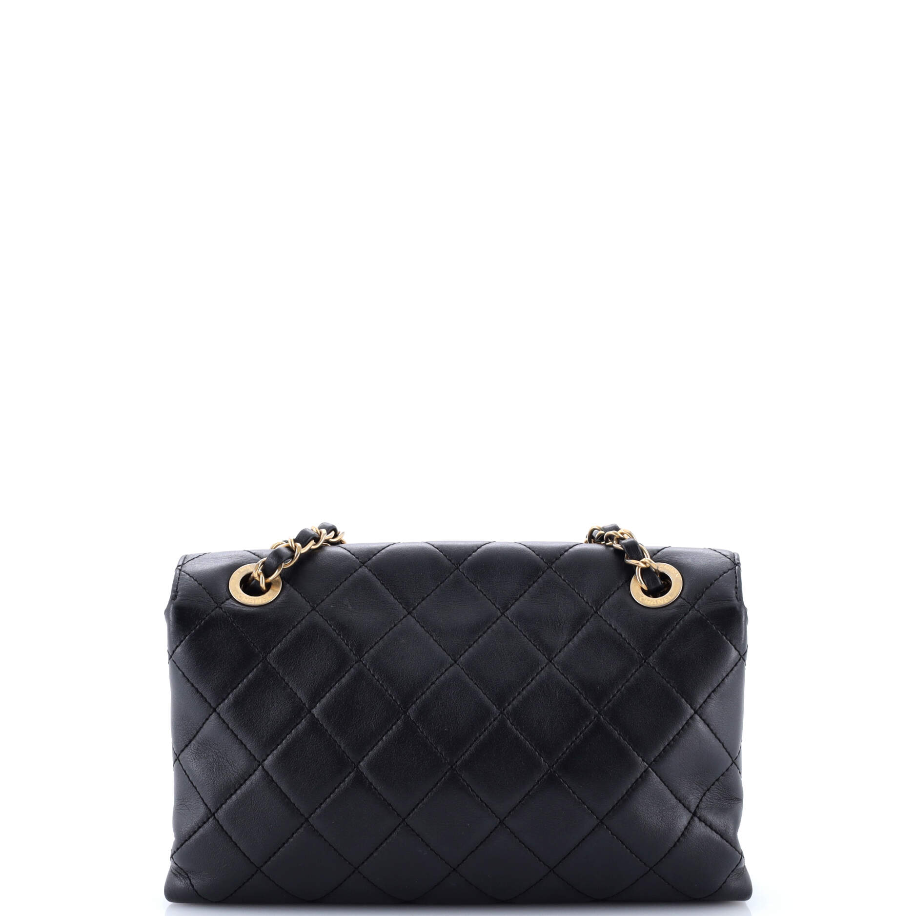 Logo Enchained Flap Bag Quilted Calfskin Medium