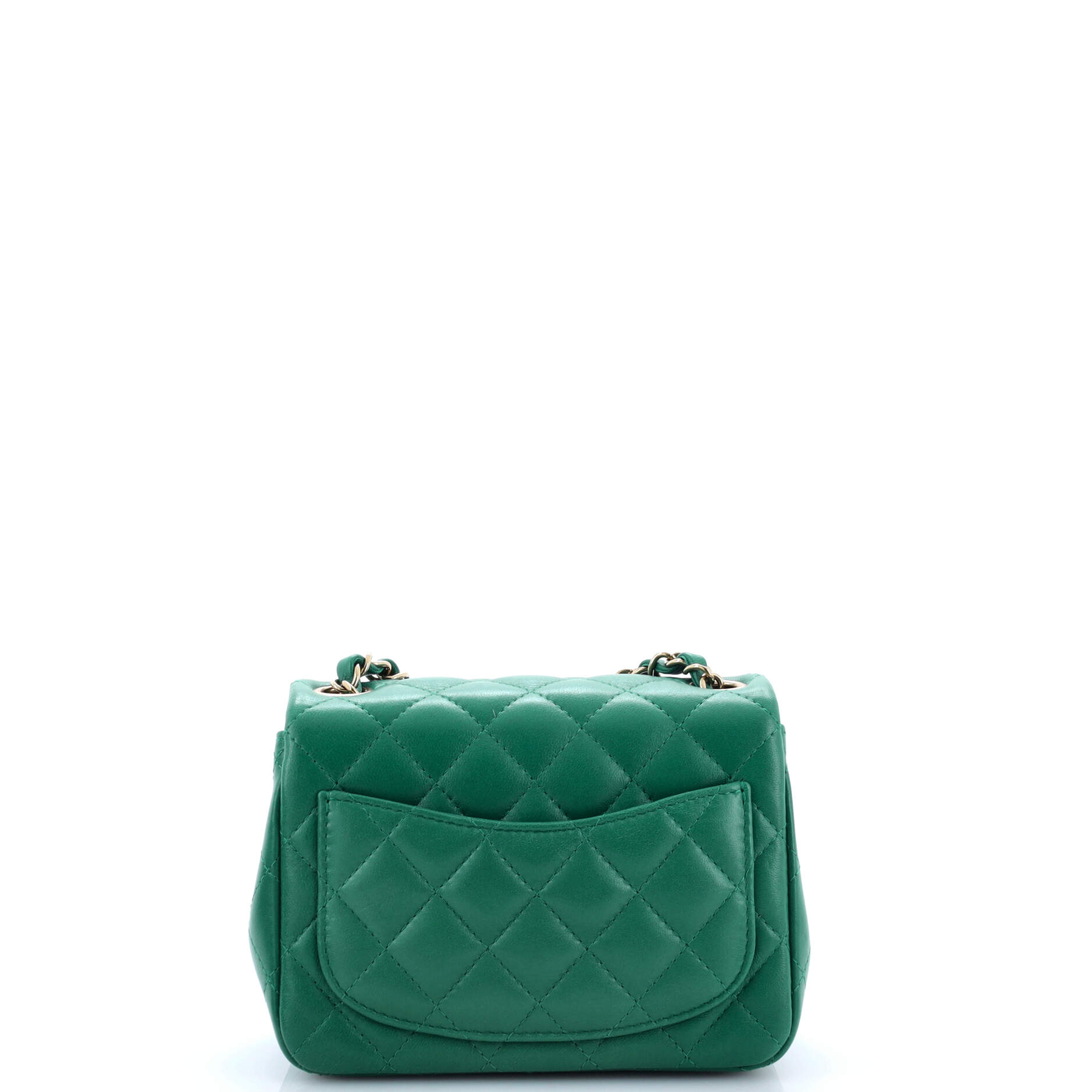 Square Classic Single Flap Bag Quilted Lambskin Mini