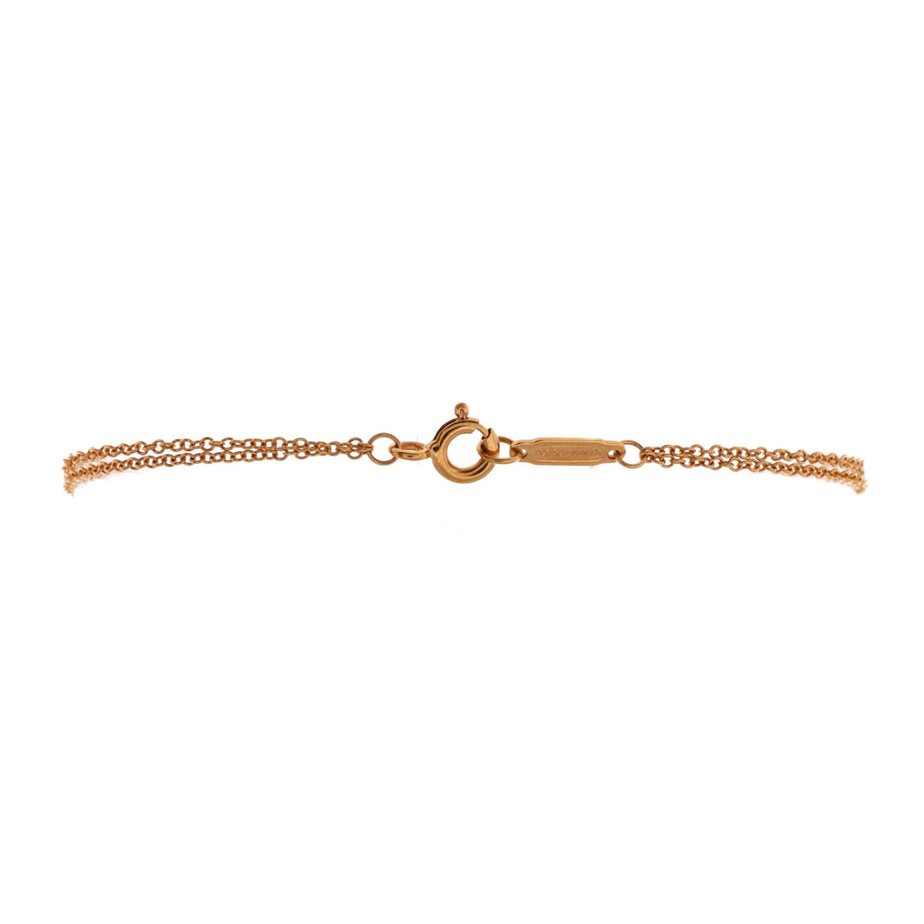 Solitaire Double Chain Bracelet 18K Rose Gold and Diamond