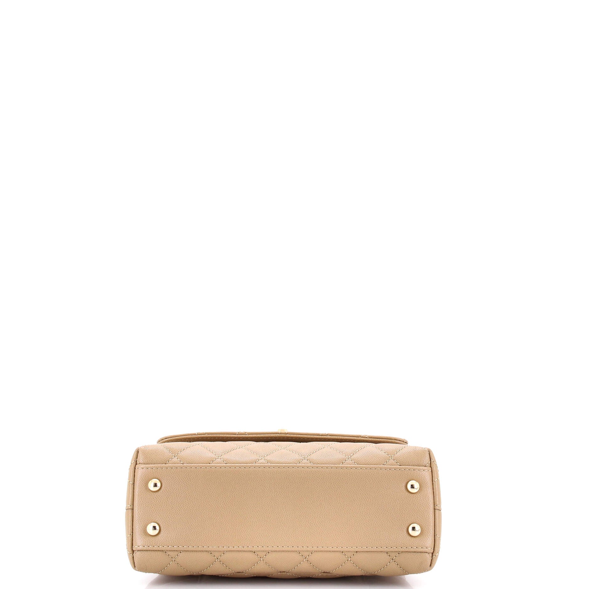 Coco Top Handle Bag Quilted Caviar with Lizard Embossed Handle Mini