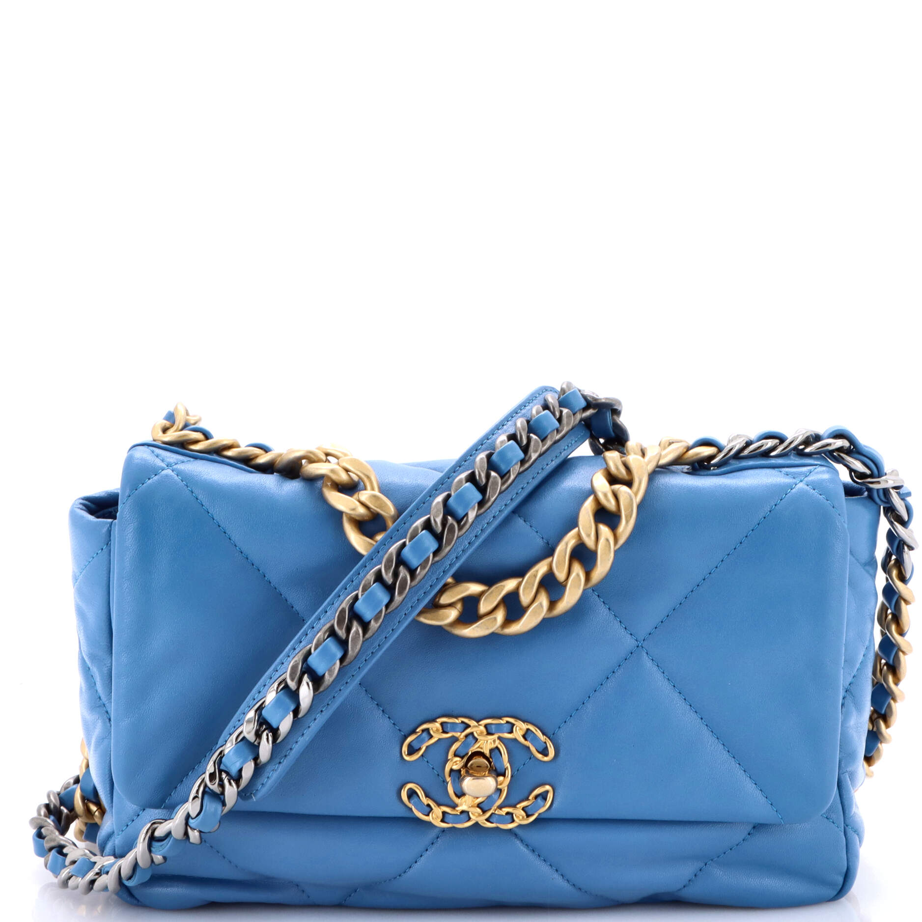 19 Flap Bag Quilted Leather Medium