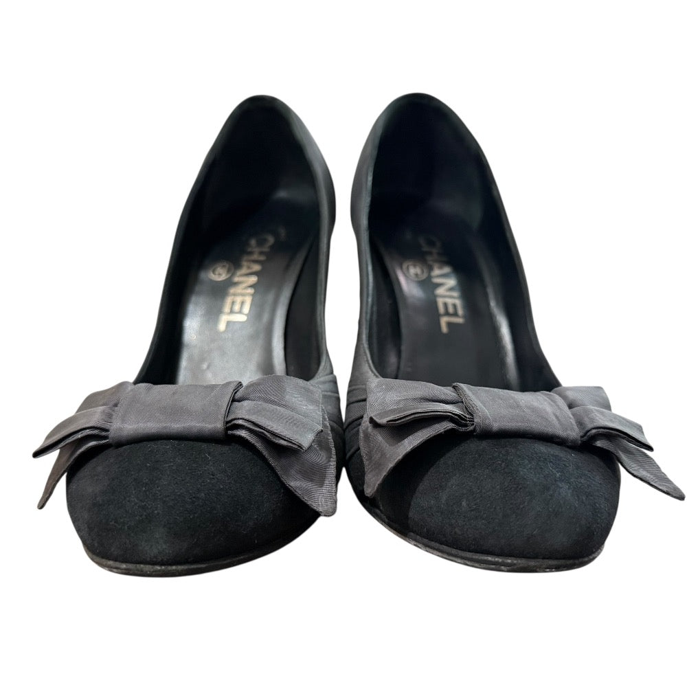 Chanel Suede Ribbon Pumps