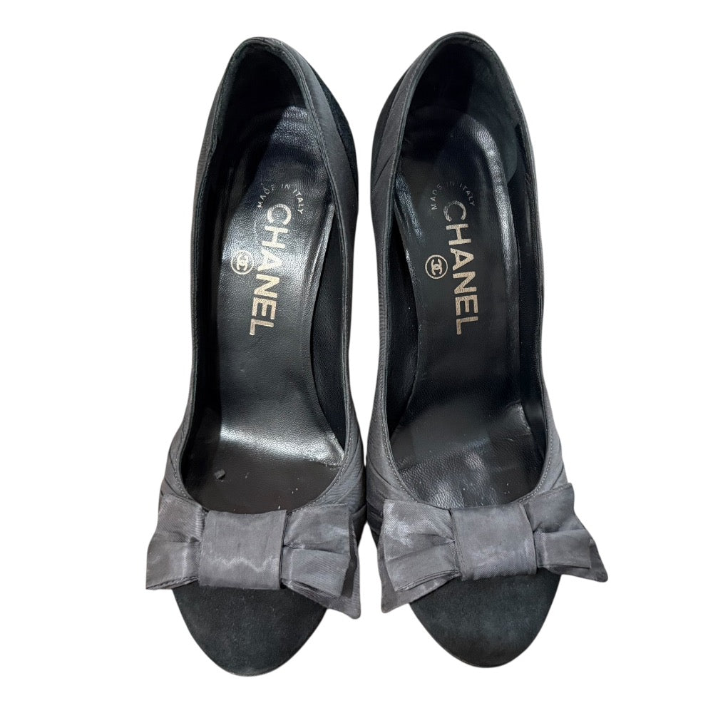 Chanel Suede Ribbon Pumps