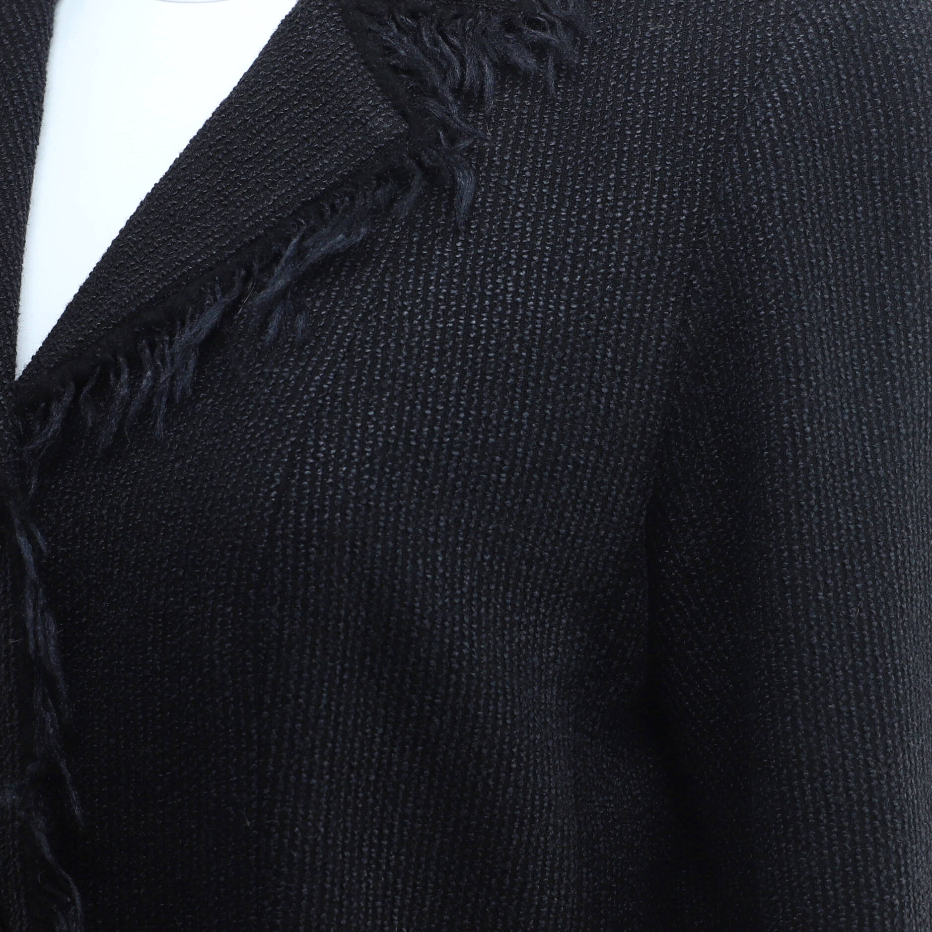 Women's Vintage Fringe Trim Two Pocket Jacket Wool Blend