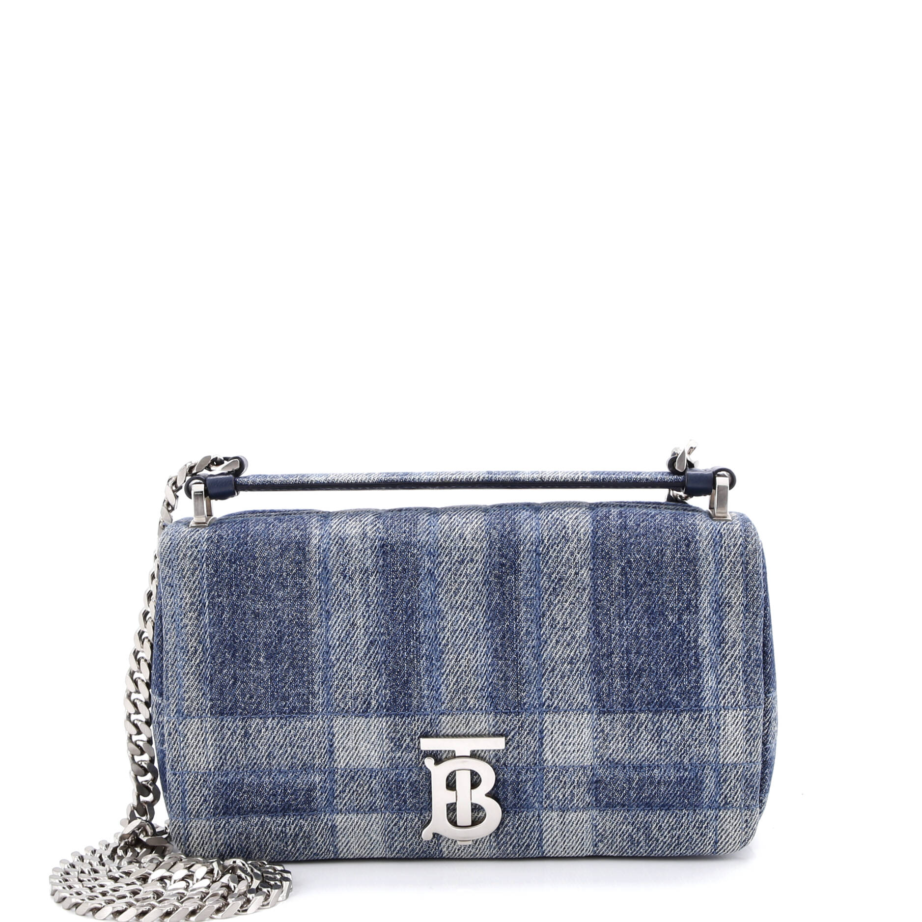 Lola Crossbody Bag Quilted Printed Denim Small