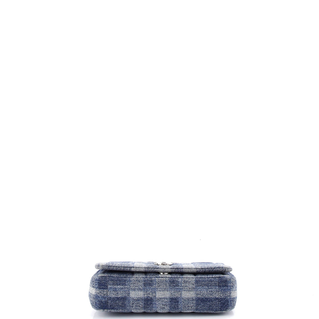 Lola Crossbody Bag Quilted Printed Denim Small