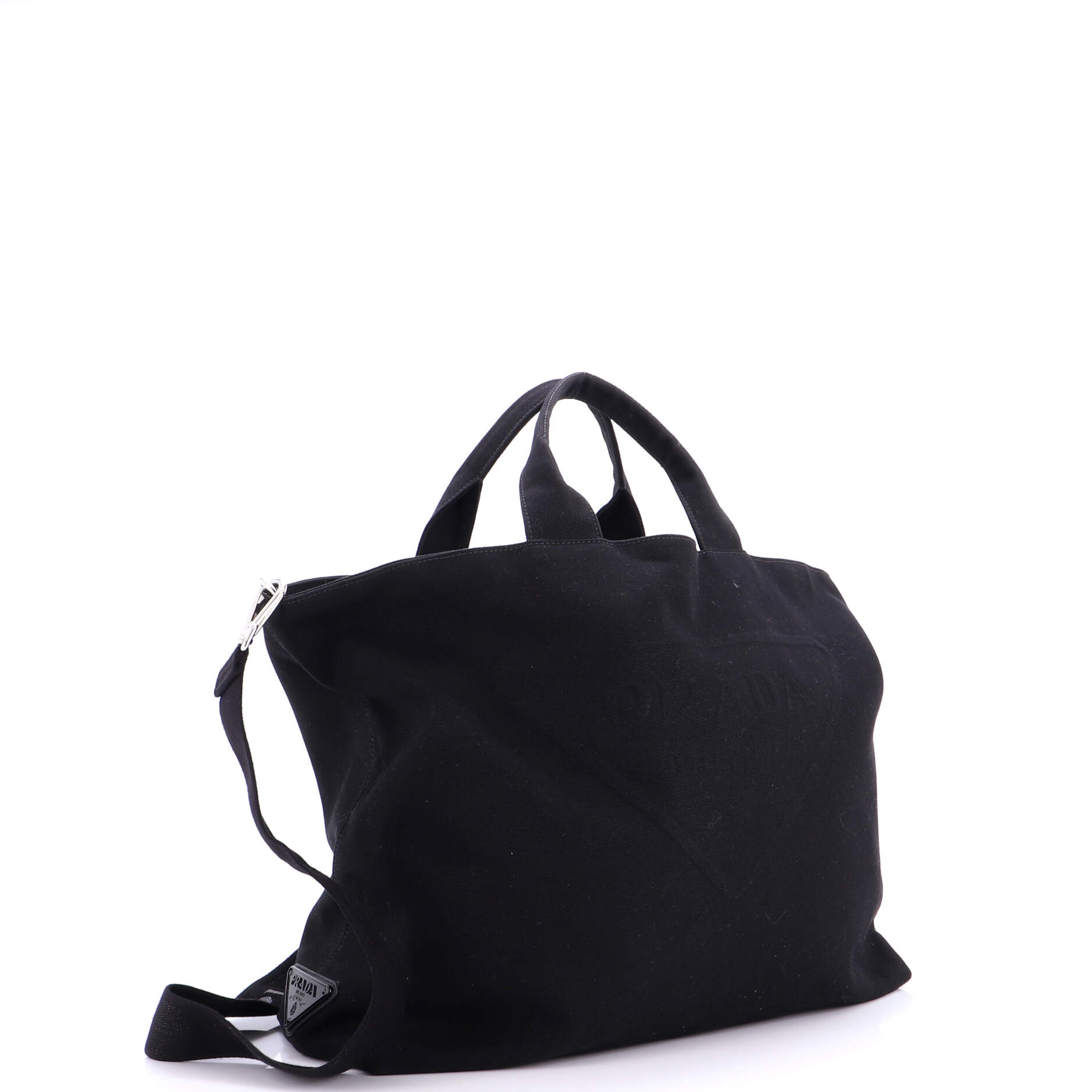 Embossed Triangle Logo Convertible Tote Canvas Large