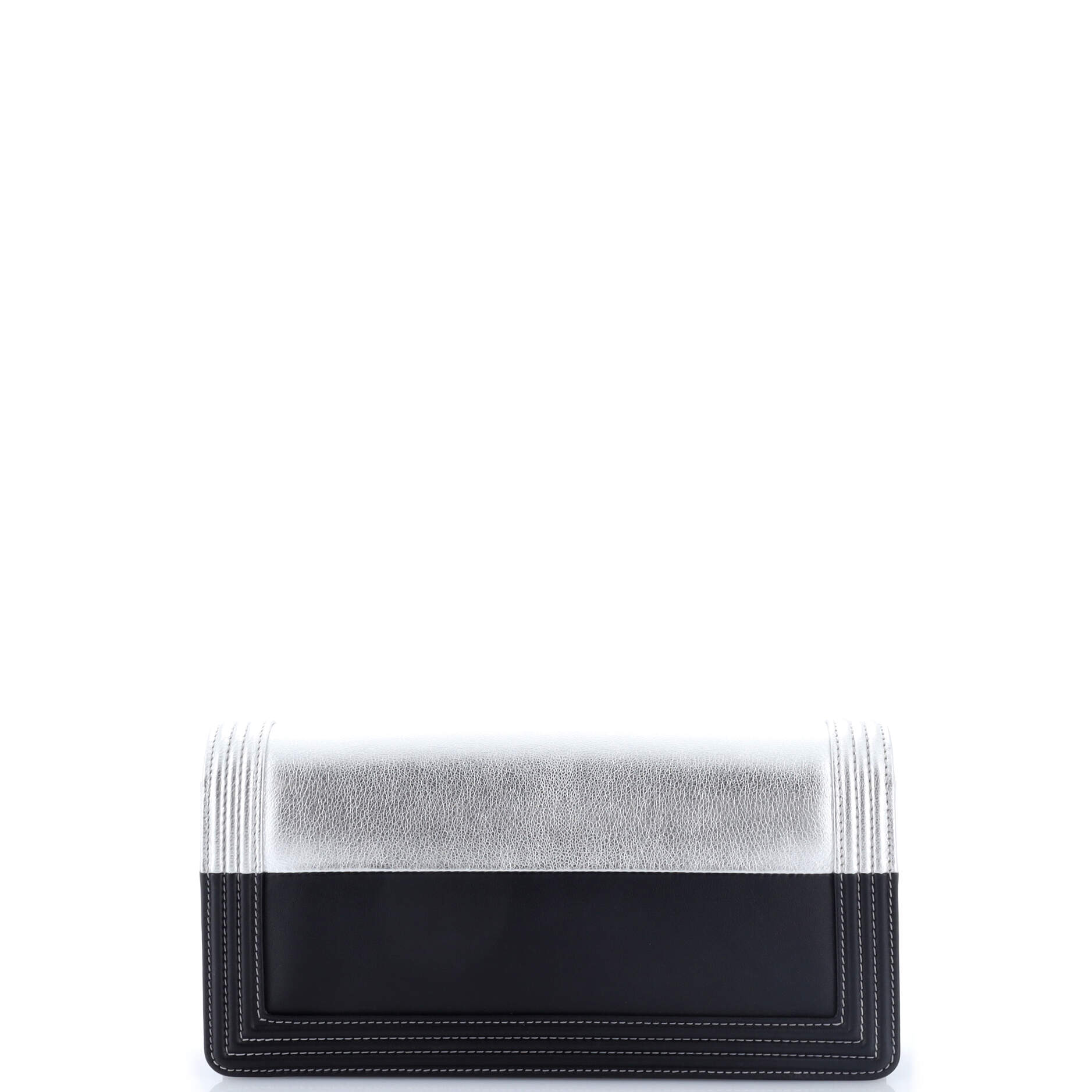 Bicolor Boy Flap Clutch Calfskin Small