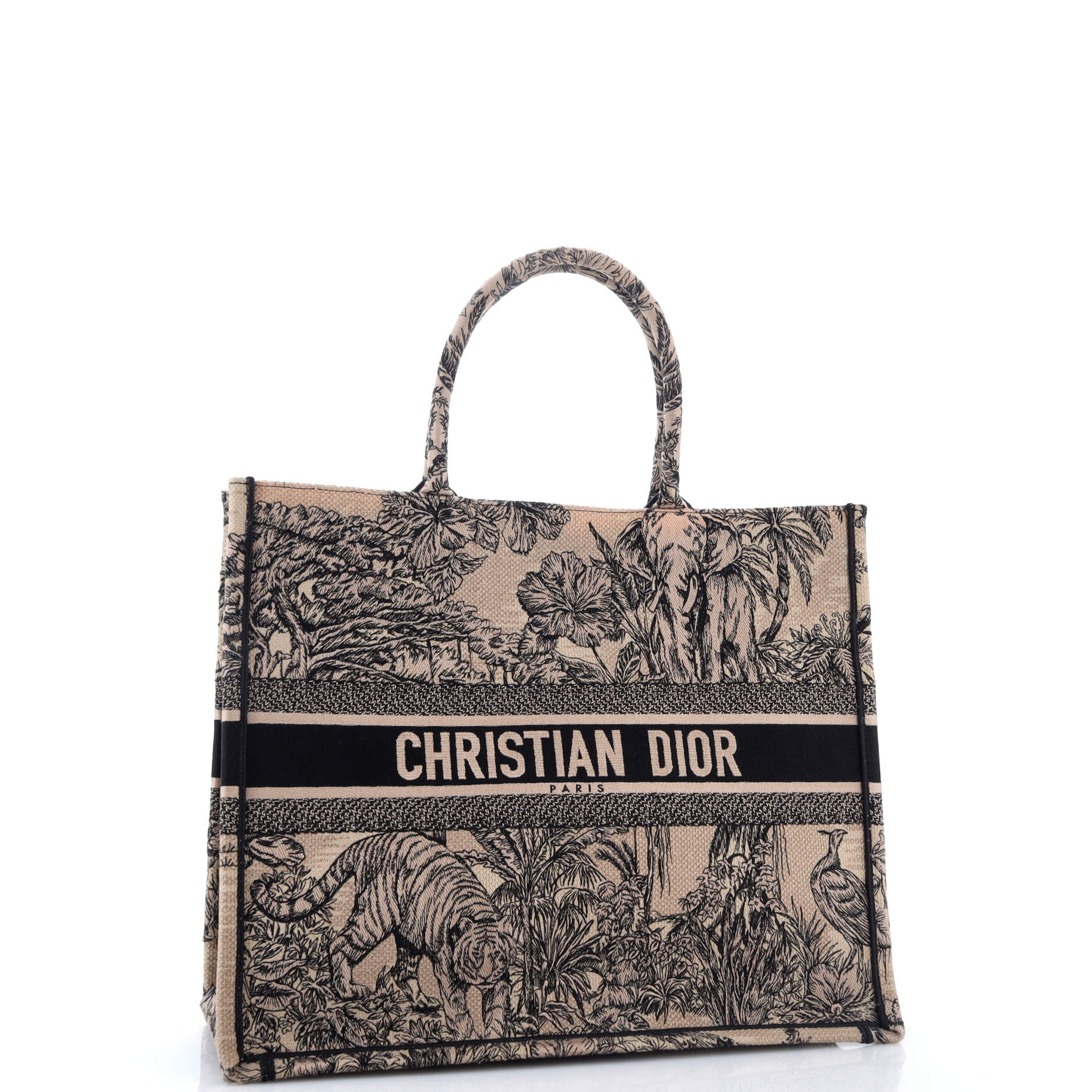 Book Tote Embroidered Canvas Large