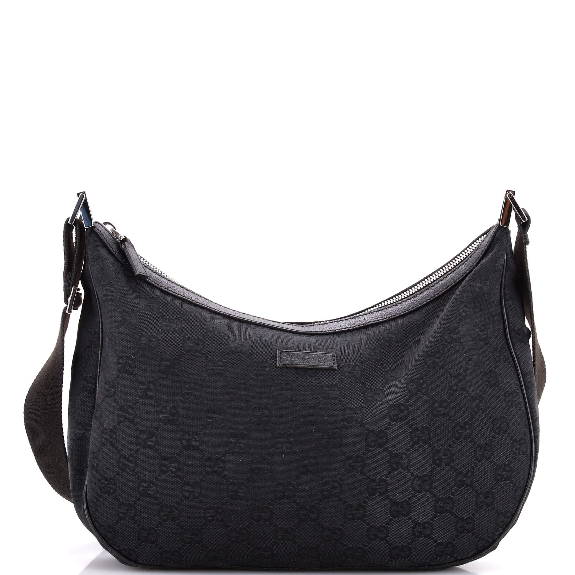 Saddle Zip Messenger Bag GG Canvas with Leather Medium