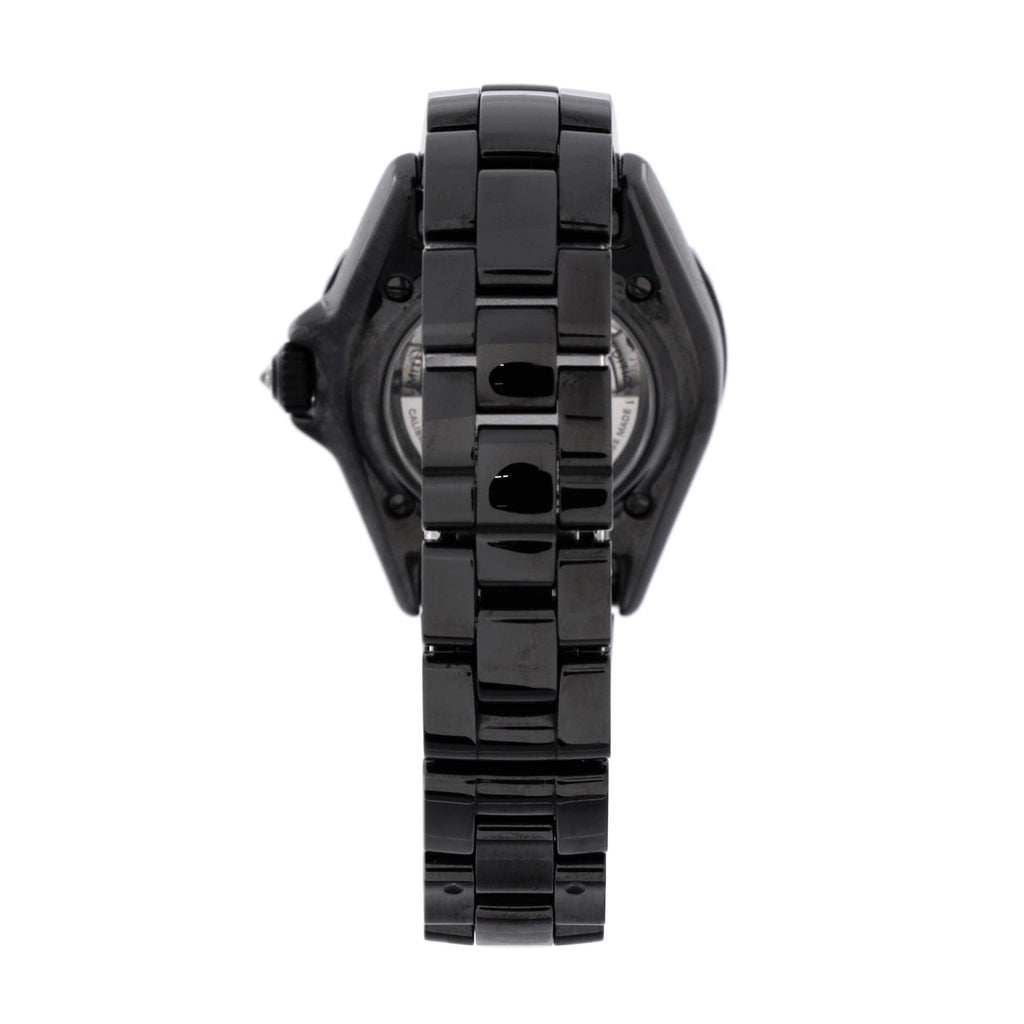 J12 Noir Limited Edition Automatic Watch Ceramic and Stainless Steel with Baguette Sapphire Bezel 33