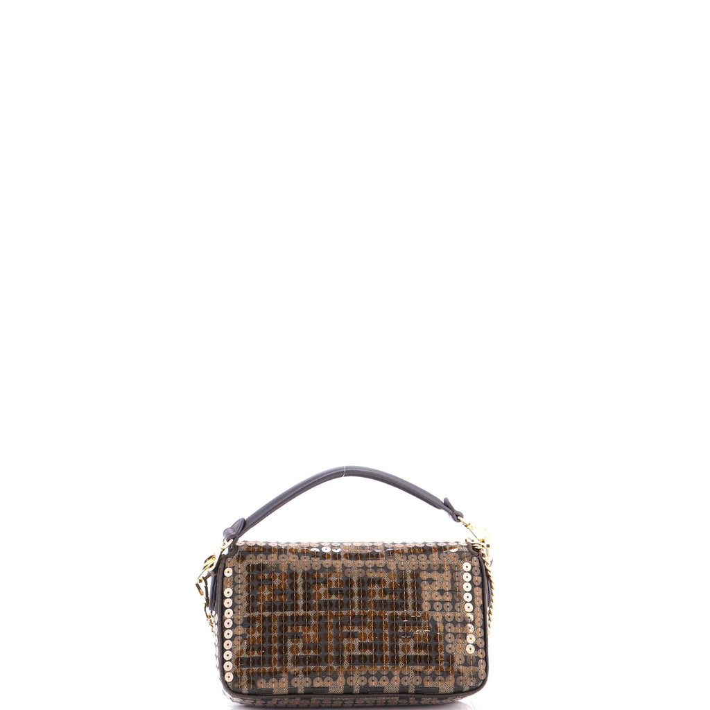 Baguette NM Bag Sequin Embellished Zucca Canvas Mini