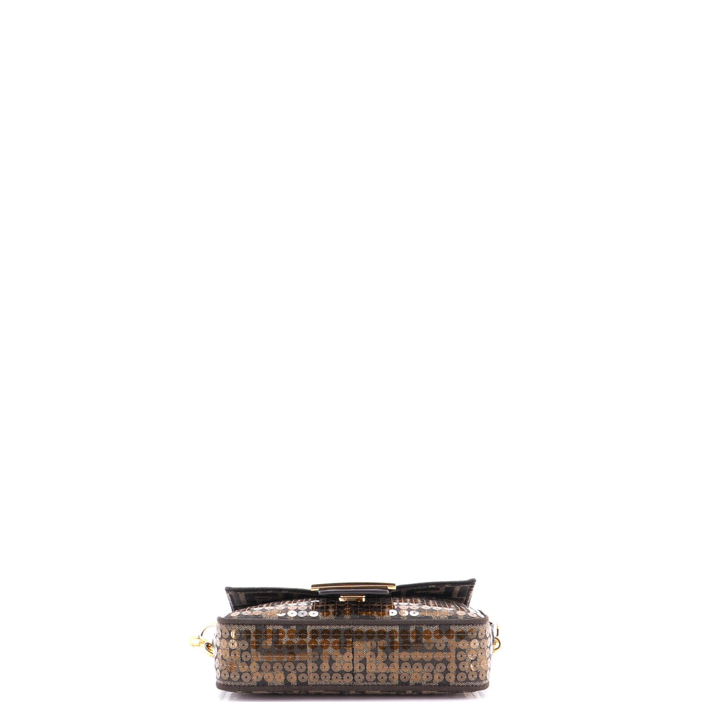 Baguette NM Bag Sequin Embellished Zucca Canvas Mini