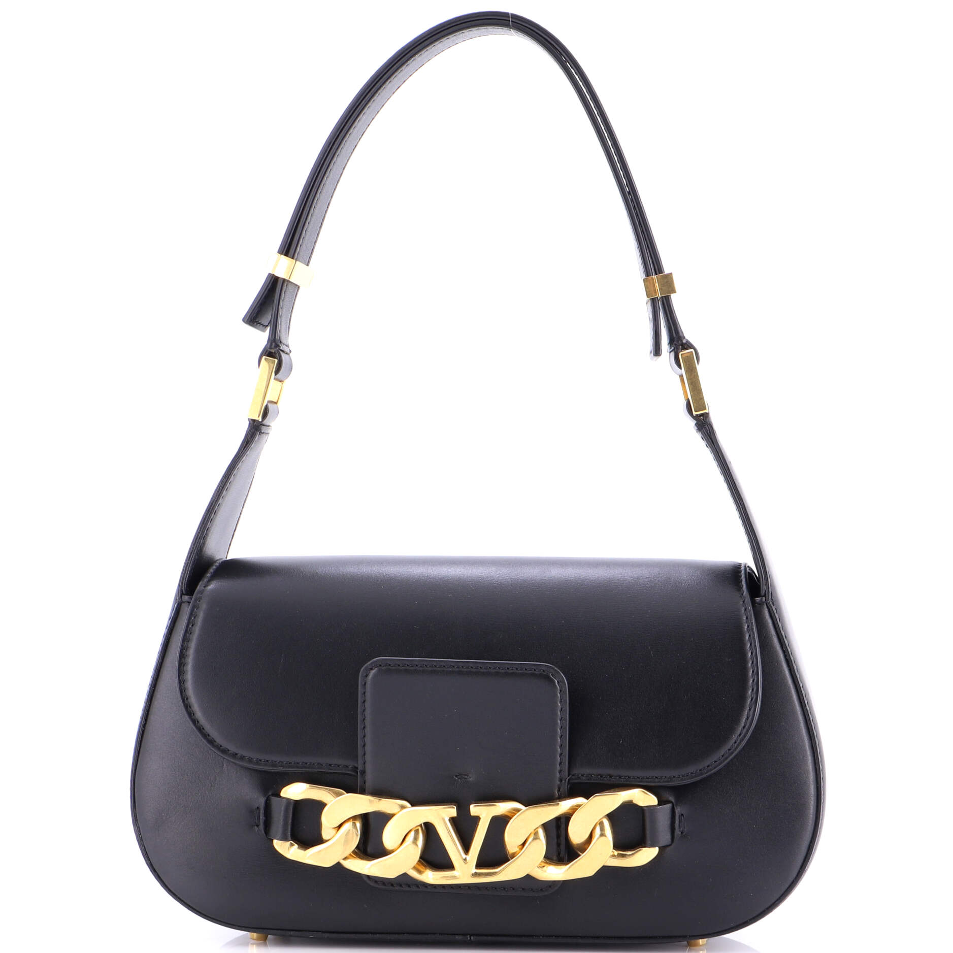 VLogo Chain Flap Shoulder Bag Leather Medium