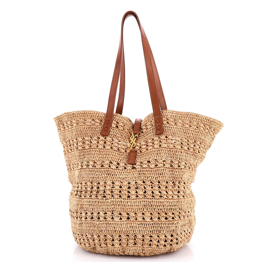 Panier Monogram Basket Shopper Raffia Medium