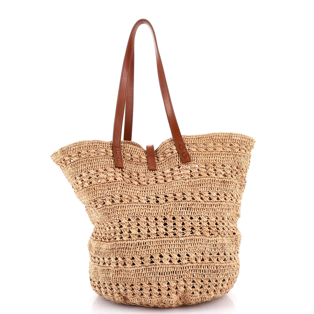 Panier Monogram Basket Shopper Raffia Medium