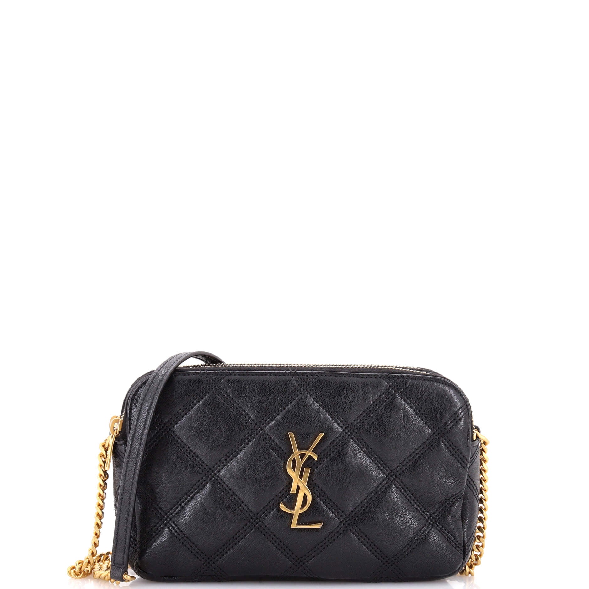 Becky Double Zip Crossbody Bag Quilted Leather Mini