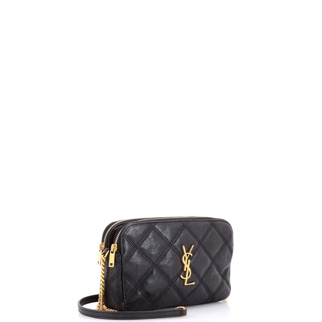 Becky Double Zip Crossbody Bag Quilted Leather Mini