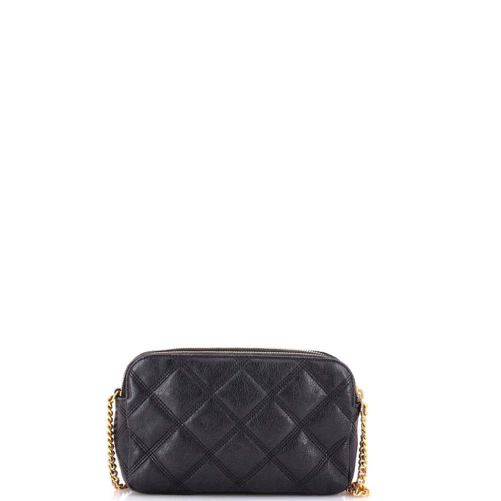 Becky Double Zip Crossbody Bag Quilted Leather Mini