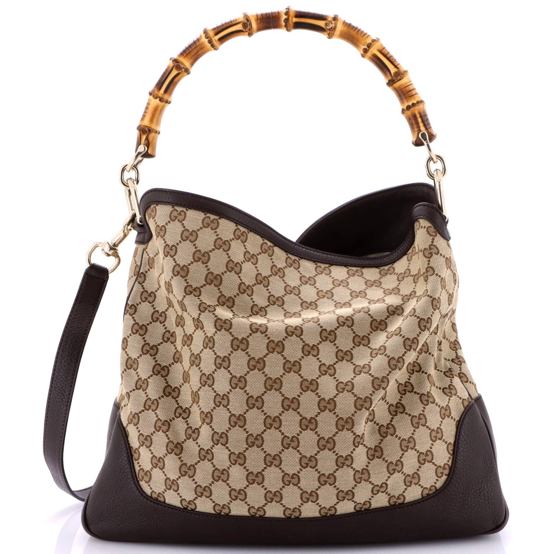 Diana Bamboo Shoulder Bag GG Canvas Medium