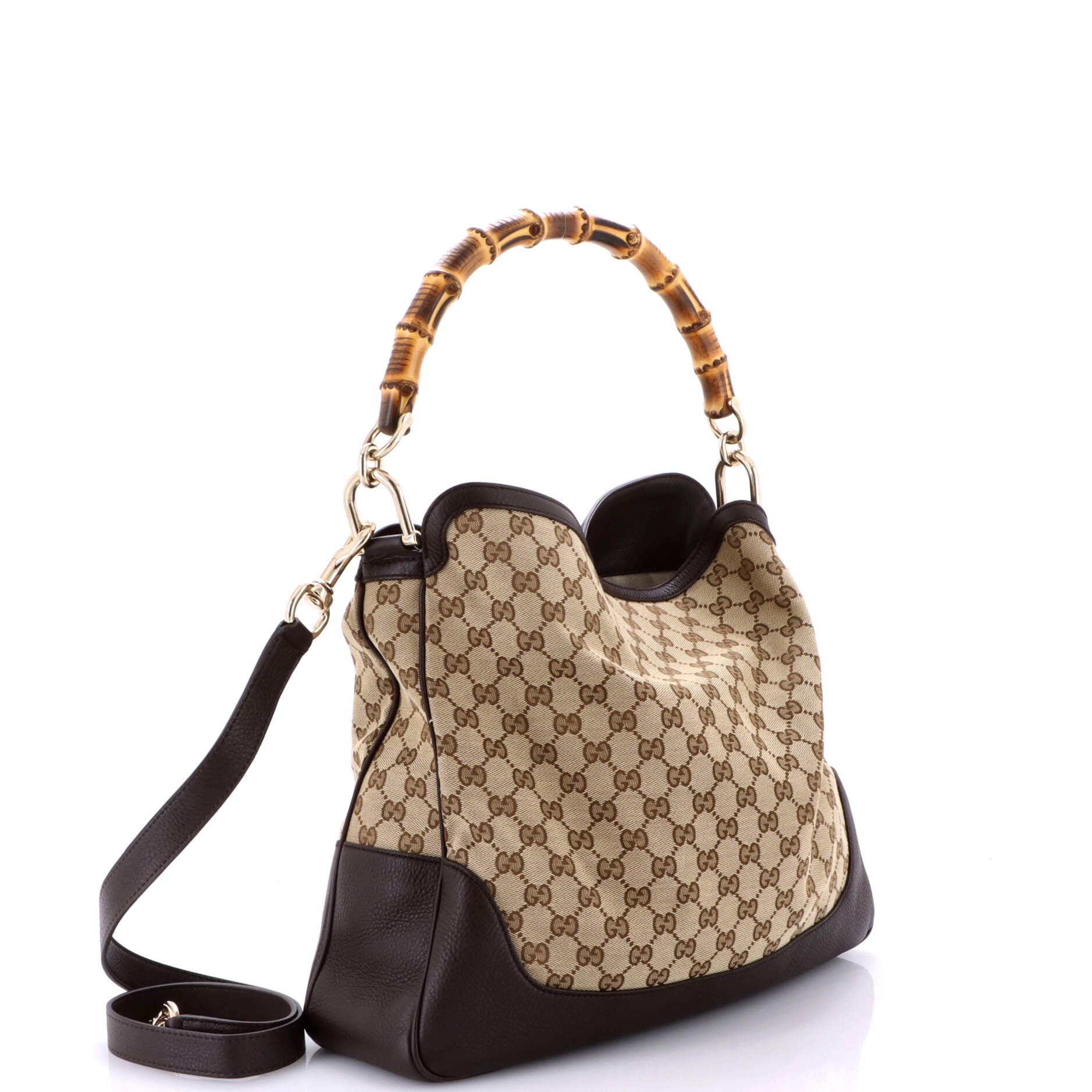 Diana Bamboo Shoulder Bag GG Canvas Medium