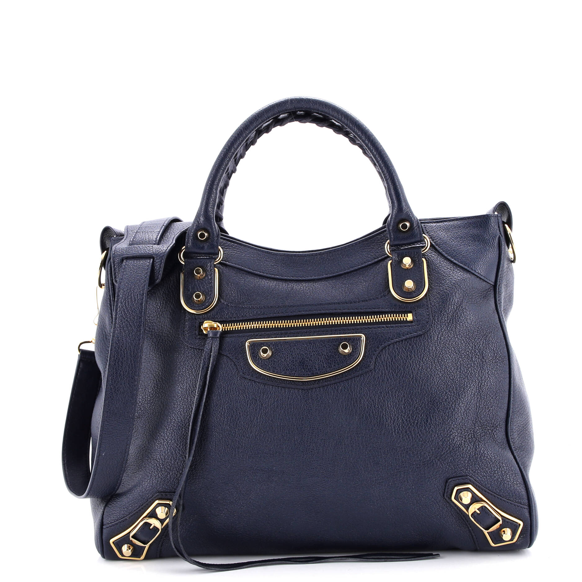 City Classic Metallic Edge Bag Leather Medium