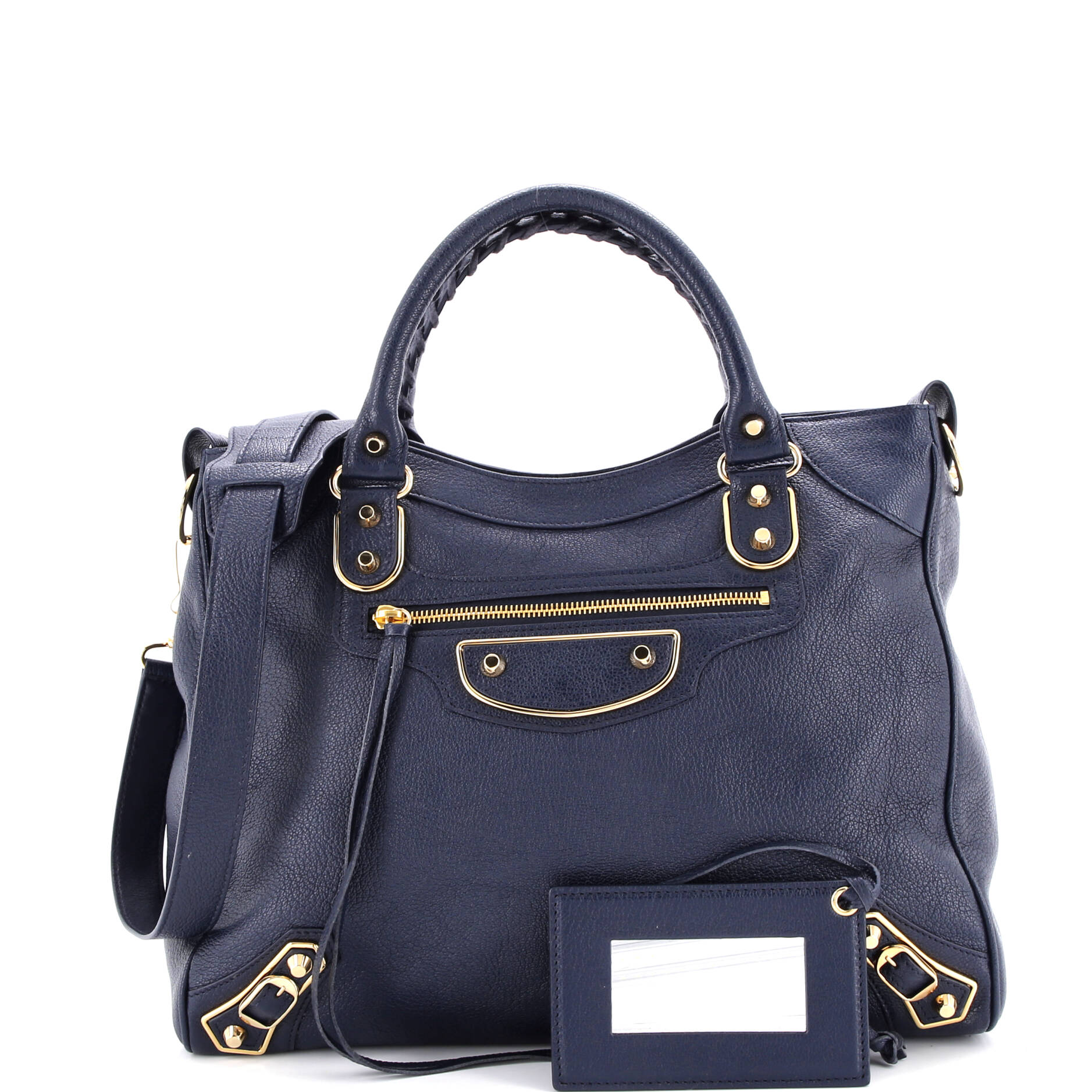 City Classic Metallic Edge Bag Leather Medium