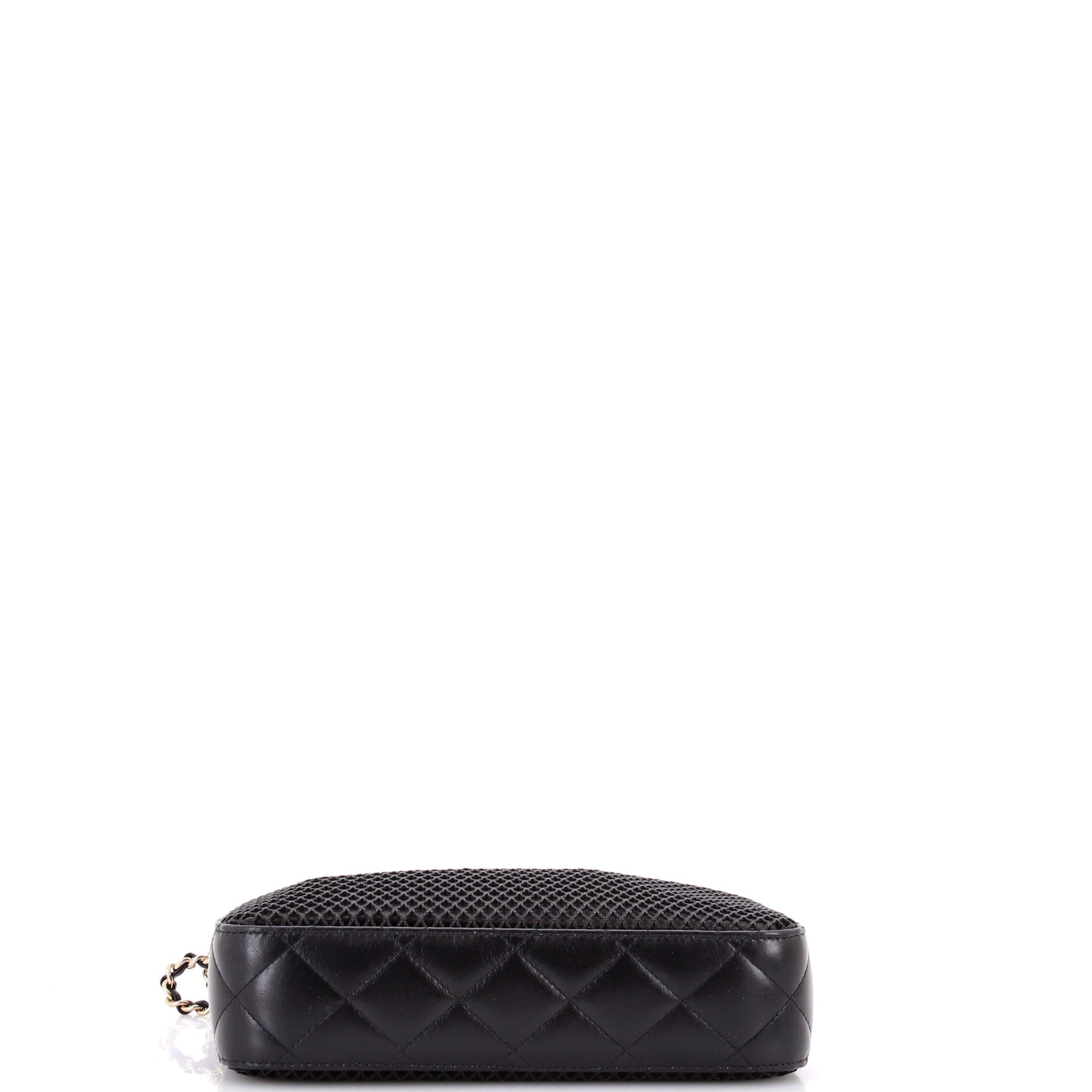 Clutch with Chain Mesh with Quilted Lambskin