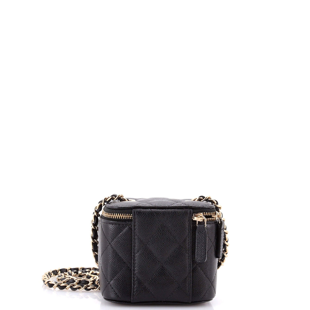 Classic Vanity Case with Chain Quilted Caviar Mini